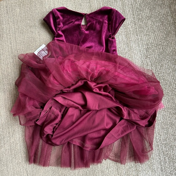 NWT ~ AVA & YELLY BURGUNDY PARTY DRESS - Picture 4 of 9